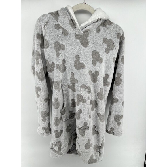 Disney Women's Mickey Lounger With Sherpa Hood Sleepwear, Gray, Size L - Picture 2 of 2